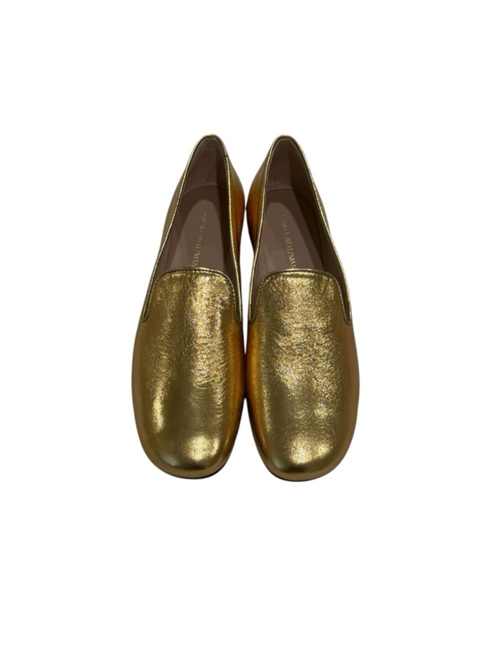 Stuart Weitzman Metallic Gold Slip-On Loafers